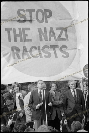 Arthur Scargill and NUM Officials speak to the crowd at Brockwel