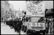 RAR Rock Against Racism at Anti-Apartheid demo.
