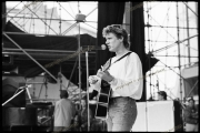 Simon Le Bon soundchecks at Aston Villa FC Duran Duran gig.