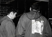 Mods in parkas.  Bridge House, Canning Town.
