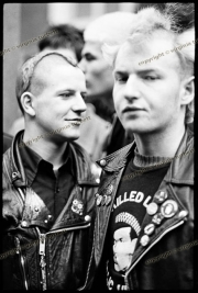 Punks on the Sid Vicious Memorial March, February 1980.