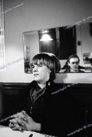 Larry Mullen of U2 between gigs Europe October 1980.