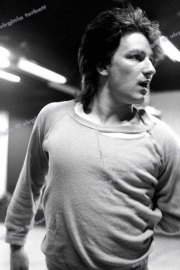 Bono backstage in Brussels October 1980